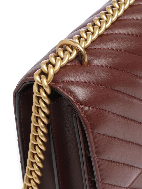 CLASSIC LOVE ONE Tasche aus Nappaleder Burgunderwein-Antikgold - Damentaschen