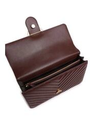 PINKO CLASSIC LOVE ONE Tasche aus Nappaleder Burgunderwein-Antikgold - Damentaschen - 4