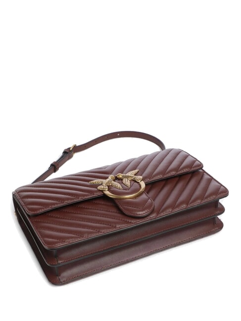 CLASSIC LOVE ONE Tasche aus Nappaleder Burgunderwein-Antikgold - Damentaschen