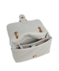 PINKO CLASSIC LOVE PUFF Tasche aus Nappaleder Perlgrau-Antikgold - Damentaschen - 4