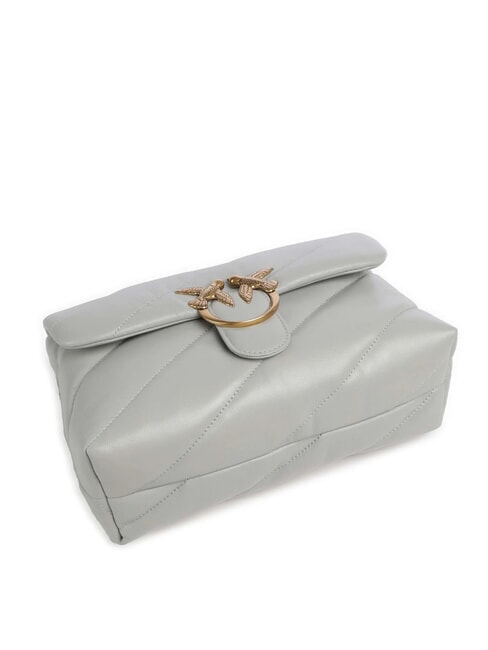 CLASSIC LOVE PUFF Tasche aus Nappaleder Perlgrau-Antikgold - Damentaschen