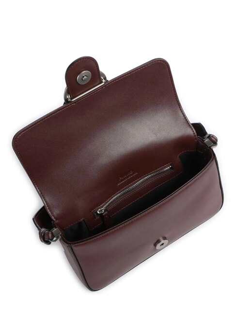 LOVE ONE SLOUCHY Mini-Umh&auml;ngetasche aus Leder Burgunderwein-altes Silber - Damentaschen