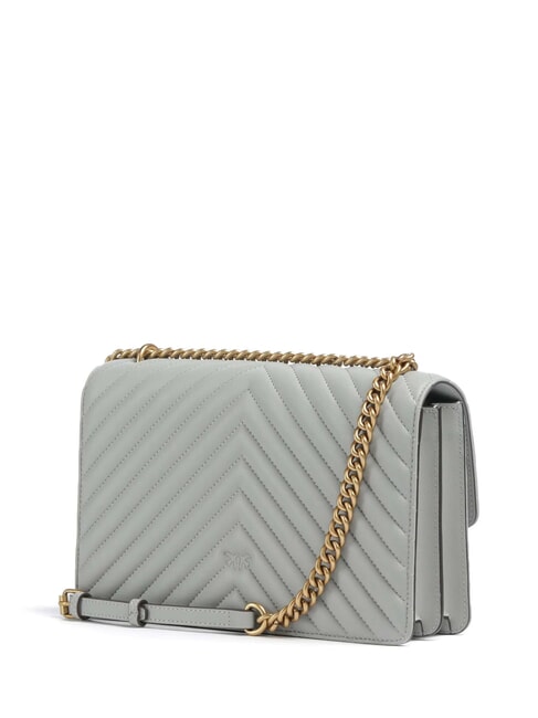 CLASSIC LOVE ONE Tasche aus Nappaleder Perlgrau-Antikgold - Damentaschen