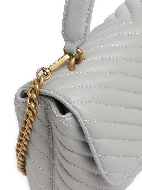 CLASSIC LADY LOVE BAG Chevron-Tasche Perlgrau-Antikgold - Damentaschen