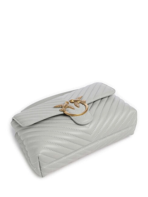 CLASSIC LADY LOVE BAG Chevron-Tasche Perlgrau-Antikgold - Damentaschen