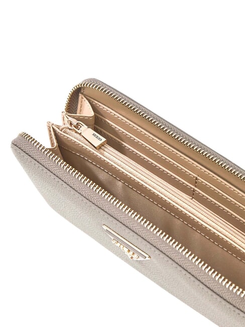 LAUREL 2 Gro&szlig;e Geldb&ouml;rse mit Rundum-Rei&szlig;verschluss und Handgelenksschlaufe dunkles Taupe - Brieftaschen Damen