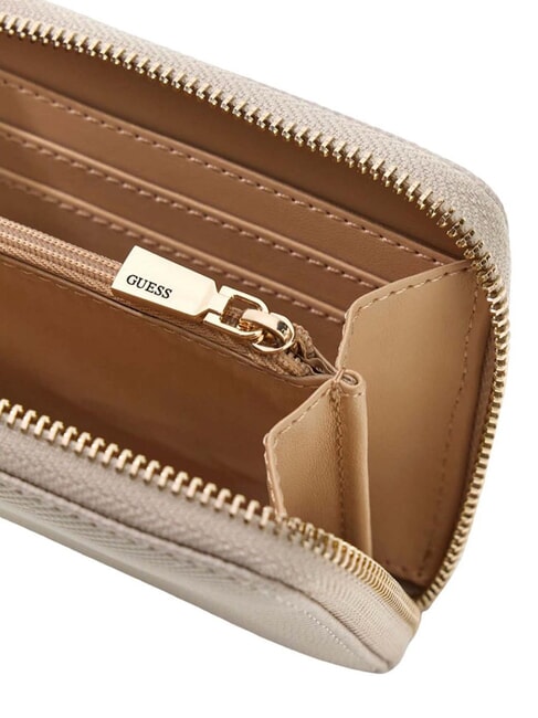 LAUREL 2 Mittelgro&szlig;e Geldb&ouml;rse mit Saffiano-Muster Taupe - Brieftaschen Damen