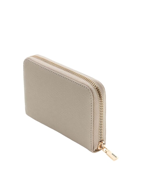 LAUREL 2 Mittelgro&szlig;e Geldb&ouml;rse mit Saffiano-Muster Taupe - Brieftaschen Damen