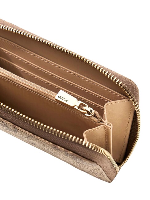 LAUREL 2 Mittelgro&szlig;e Geldb&ouml;rse mit Rei&szlig;verschluss und 4G-Logoaufdruck Latte-Logo / braun - Brieftaschen Damen