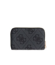 GUESS LAUREL 2 Mittelgro&szlig;e Geldb&ouml;rse mit Rei&szlig;verschluss und 4G-Logoaufdruck Kohle - Brieftaschen Damen - 4