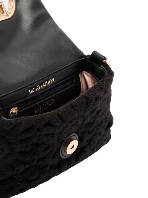 LAPUFFY Mikro-Schultertasche mit Schultergurt SCHWARZ - Damentaschen