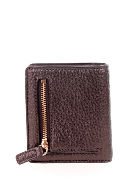 CALIWEN Kleines, zweifach gefaltetes Portemonnaie dunkles helles Metall - Brieftaschen Damen