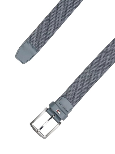 DENTON ELASTIC Herren-G&uuml;rtel aus gewebtem Stoff bew&ouml;lktes Grau - G&uuml;rtel