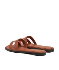 TOMMY HILFIGER TH LOGO STRAP Niedrige Lederpantoffeln Zimtrinde - Damenschuhe - 5