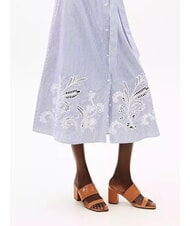 TOMMY HILFIGER TH Leder-Pantolette mit breitem Absatz Zimtrinde - Damenschuhe - 7