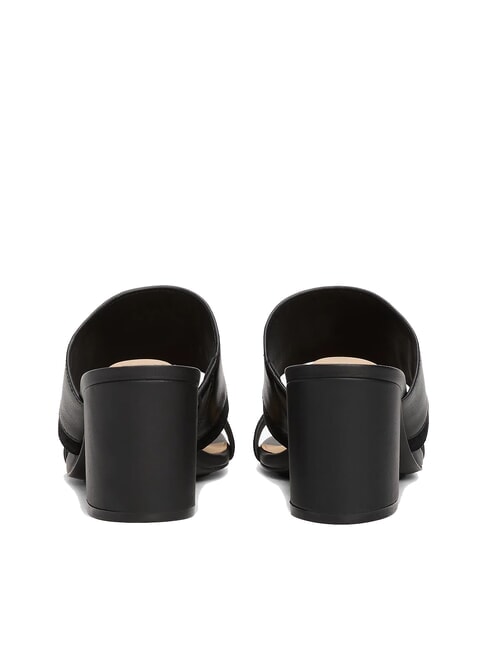 TH Leder-Pantolette mit breitem Absatz Schwarz - Damenschuhe