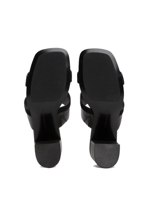 TH Leder-Pantolette mit breitem Absatz Schwarz - Damenschuhe