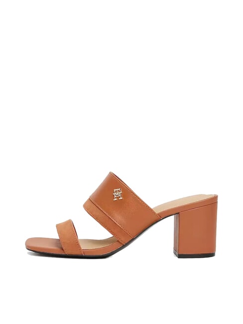 TH Leder-Pantolette mit breitem Absatz Zimtrinde - Damenschuhe