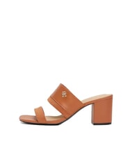 TOMMY HILFIGER TH Leder-Pantolette mit breitem Absatz - Damenschuhe