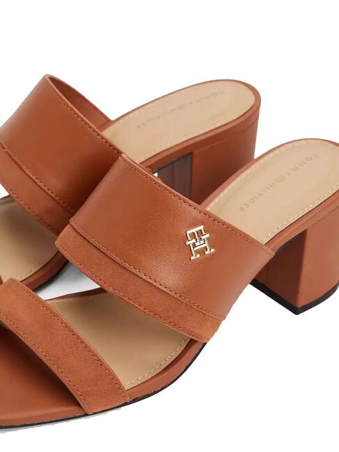 TH Leder-Pantolette mit breitem Absatz Zimtrinde - Damenschuhe