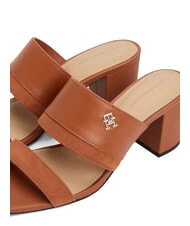 TOMMY HILFIGER TH Leder-Pantolette mit breitem Absatz Zimtrinde - Damenschuhe - 4