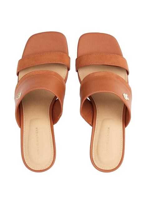 TH Leder-Pantolette mit breitem Absatz Zimtrinde - Damenschuhe