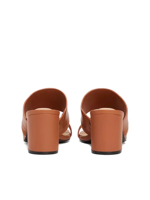 TH Leder-Pantolette mit breitem Absatz Zimtrinde - Damenschuhe