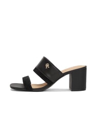 TOMMY HILFIGER TH Leder-Pantolette mit breitem Absatz Schwarz - Damenschuhe - 2