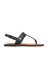 TOMMY HILFIGER TH Leder-Flip-Flops Schwarz - Damenschuhe - 2