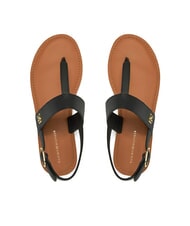 TOMMY HILFIGER TH Leder-Flip-Flops Schwarz - Damenschuhe - 3