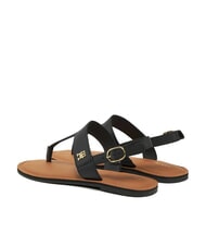 TOMMY HILFIGER TH Leder-Flip-Flops Schwarz - Damenschuhe - 5