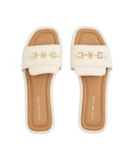 TOMMY HILFIGER TH Lederpantoffeln mit Logo Musselin - Damenschuhe - 3