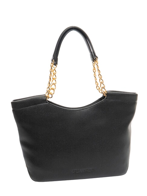 SQUARE Einkaufstasche mit Kettenhenkeln Schwarz - Damentaschen