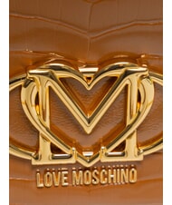LOVE MOSCHINO CROCO Convertible Schulter-/Umh&auml;ngetasche Kamel2 - Damentaschen - 3