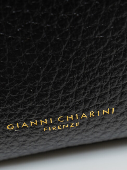 BROOKE Schultertasche aus geh&auml;mmertem Leder Schwarz - Damentaschen