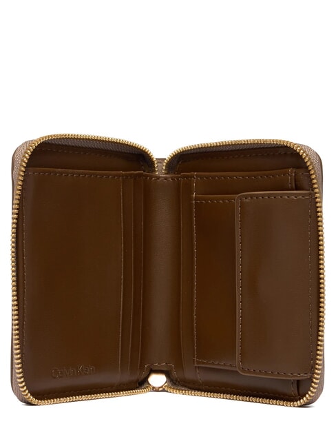 EMBOSSED LOGO Kleine Geldb&ouml;rse mit Rei&szlig;verschluss W&uuml;stentaupe - Brieftaschen Damen