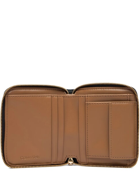 EMBOSSED LOGO Kleine Geldb&ouml;rse mit Rei&szlig;verschluss schwarz/ger&ouml;stete Kokosnuss - Brieftaschen Damen