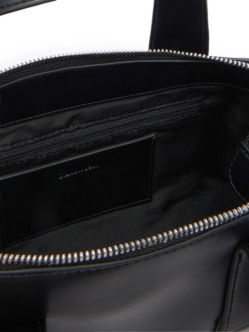 SIGNATURE LOGO STRAP Handtasche mit Schulterriemen schwarz / altsilber - Damentaschen