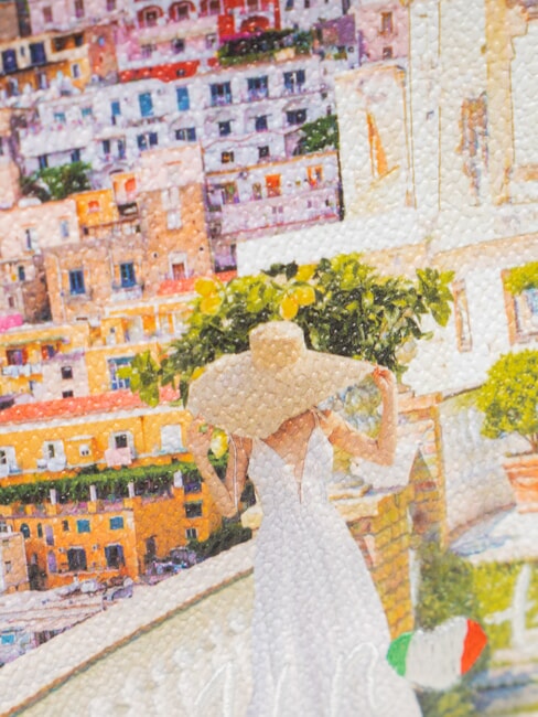 YESBAG Kleine Clutch mit Schulterriemen romantische K&uuml;ste - Damentaschen