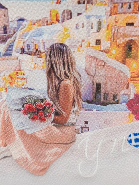 YESBAG Clutch mit Schulterriemen aus Metall Sonnenuntergang in Griechenland - Damentaschen