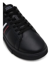 TOMMY HILFIGER MODERN CUPSOLE STRIPES Ledersneakers Schwarz - Herrenschuhe - 3