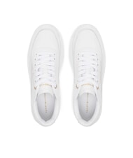 TOMMY HILFIGER MODERN COURT Plateau-Sneaker aus Leder Wei&szlig; - Damenschuhe - 4