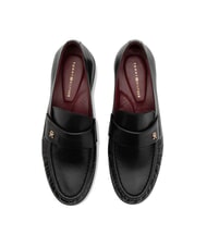TOMMY HILFIGER TH Damen-Ledermokassin Schwarz - Damenschuhe - 3