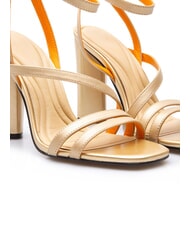 TOMMY HILFIGER TH GOLD BLOCK Hohe Ledersandalen Gold - Damenschuhe - 4