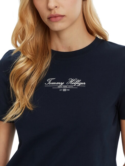 TH Kurz&auml;rmeliges T-Shirt mit Aufdruck dunkle Nachtmarine - T-Shirts und Tops f&uuml;r Damen