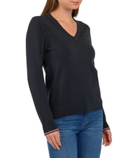 TOMMY HILFIGER TH Damenpullover mit V-Ausschnitt ck schwarz - Damenpullover - 3