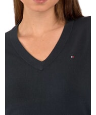 TOMMY HILFIGER TH Damenpullover mit V-Ausschnitt ck schwarz - Damenpullover - 4