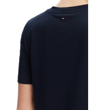 TOMMY HILFIGER TH Kurzarm-T-Shirt in regul&auml;rer Passform dunkle Nachtmarine - T-Shirts und Tops f&uuml;r Damen - 4