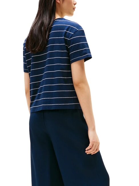 TH MODERN T-Shirt mit Leinenmischgewebe und Print Breton Ecru/Dunkelblau STP - T-Shirts und Tops f&uuml;r Damen