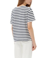 TOMMY HILFIGER TH L&auml;ssig geschnittenes T-Shirt mit V-Ausschnitt Breton Ecru/Dunkelblau STP - T-Shirts und Tops f&uuml;r Damen - 2